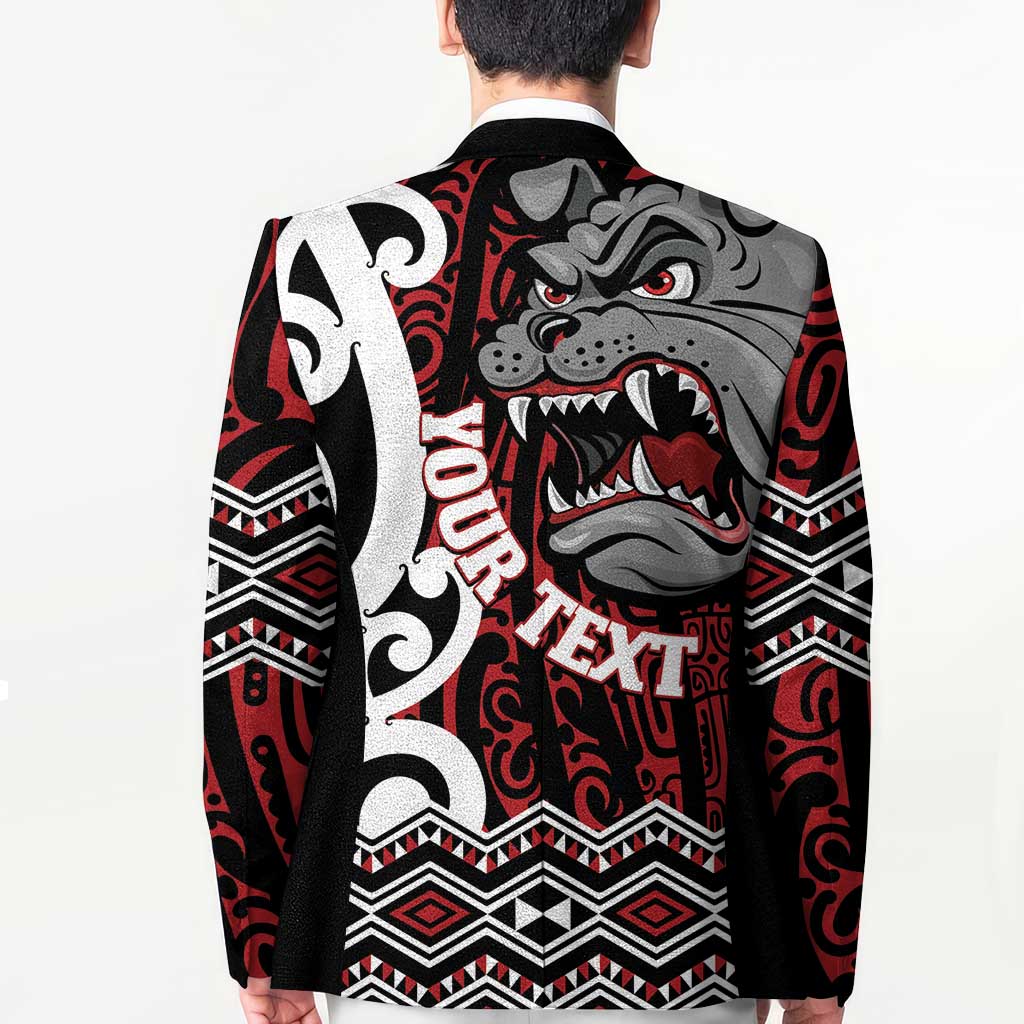 Personalised Aotearoa Bulldog Blazer New Zealand Maori Taniko Art - Polynesian Pride