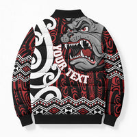 Personalised Aotearoa Bulldog Bomber Puffer Jacket New Zealand Maori Taniko Art - Polynesian Pride