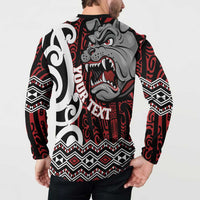 Personalised Aotearoa Bulldog Button Sweatshirt New Zealand Maori Taniko Art