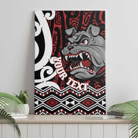 Personalised Aotearoa Bulldog Canvas Wall Art New Zealand Maori Taniko Art