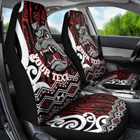 Personalised Aotearoa Bulldog Car Seat Cover New Zealand Maori Taniko Art