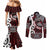 Personalised Aotearoa Bulldog Couples Matching Mermaid Dress and Long Sleeve Button Shirt New Zealand Maori Taniko Art