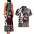 Personalised Aotearoa Bulldog Couples Matching Tank Maxi Dress and Hawaiian Shirt New Zealand Maori Taniko Art