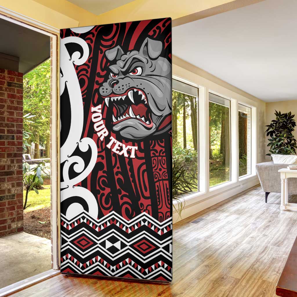 Personalised Aotearoa Bulldog Door Cover New Zealand Maori Taniko Art - Polynesian Pride