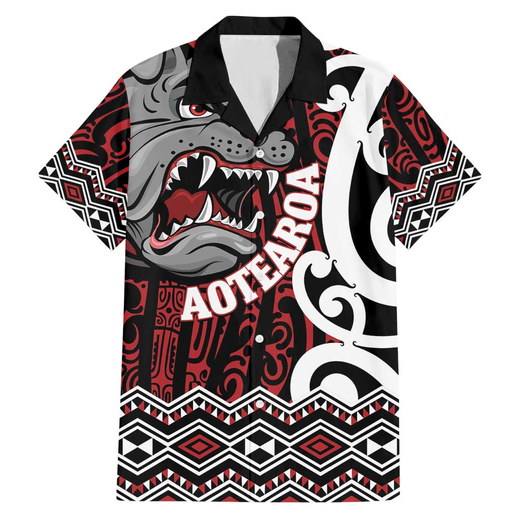 Personalised Aotearoa Bulldog Family Matching Mermaid Dress and Hawaiian Shirt New Zealand Maori Taniko Art
