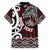 Personalised Aotearoa Bulldog Family Matching Off Shoulder Maxi Dress and Hawaiian Shirt New Zealand Maori Taniko Art