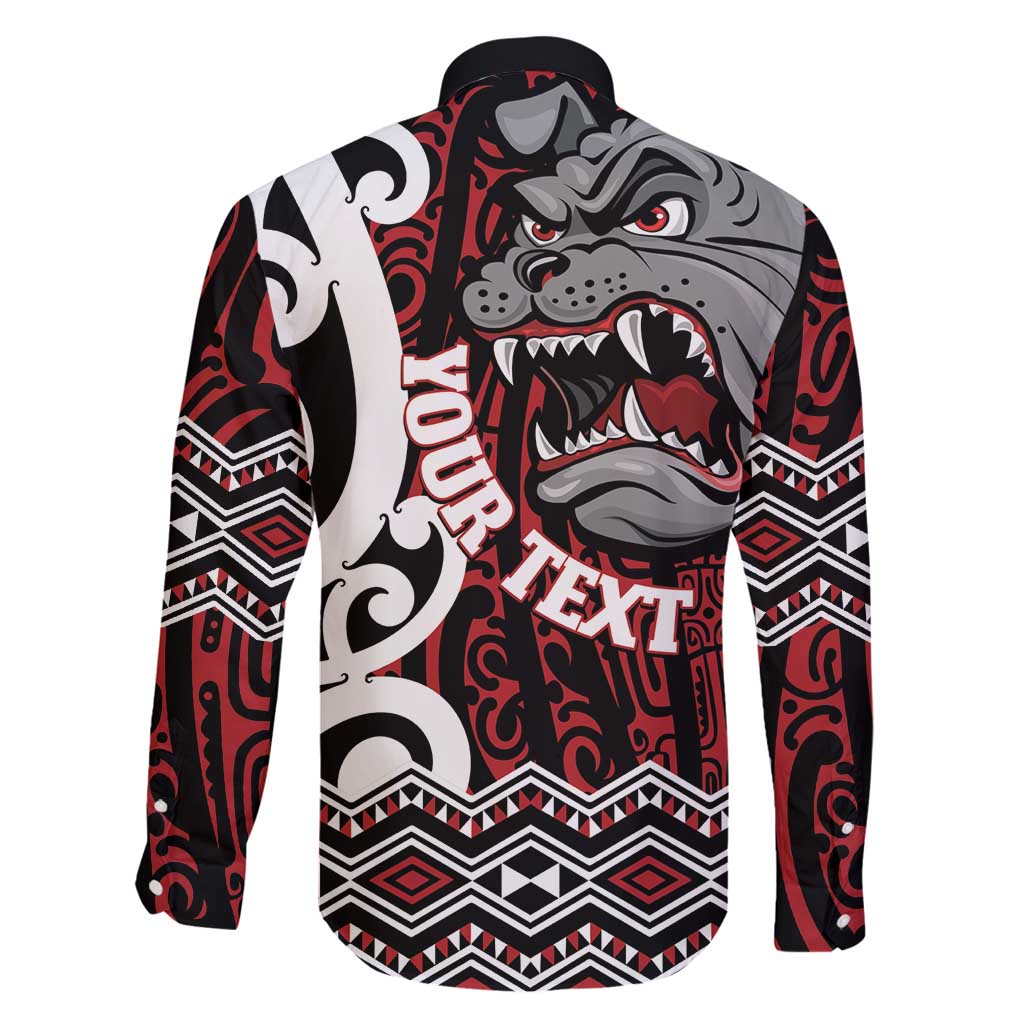 Personalised Aotearoa Bulldog Family Matching Puletasi and Hawaiian Shirt New Zealand Maori Taniko Art