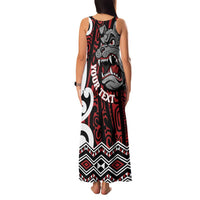 Personalised Aotearoa Bulldog Family Matching Tank Maxi Dress and Hawaiian Shirt New Zealand Maori Taniko Art