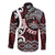 Personalised Aotearoa Bulldog Long Sleeve Button Shirt New Zealand Maori Taniko Art
