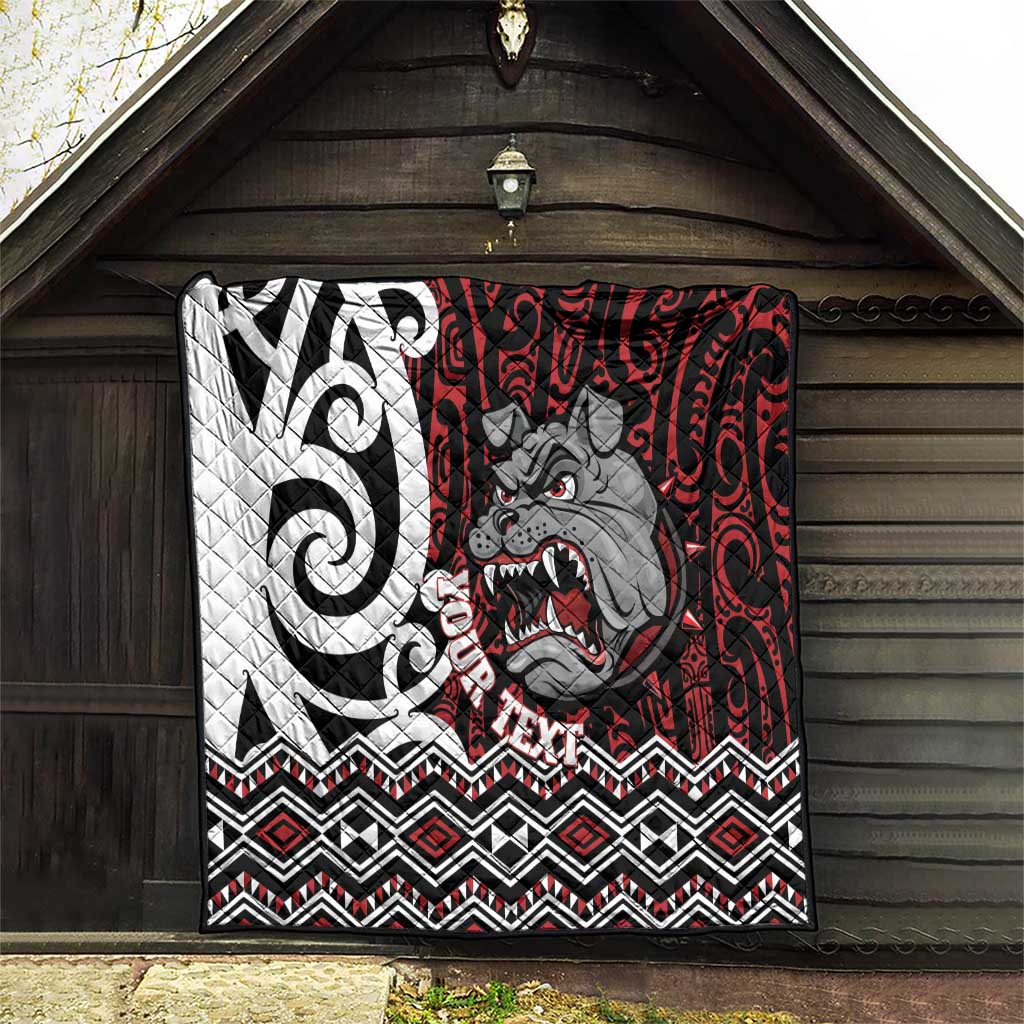 Personalised Aotearoa Bulldog Quilt New Zealand Maori Taniko Art