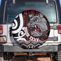 Personalised Aotearoa Bulldog Spare Tire Cover New Zealand Maori Taniko Art