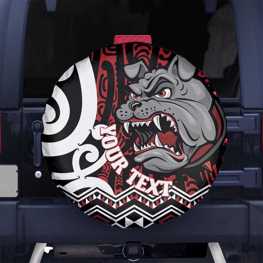 Personalised Aotearoa Bulldog Spare Tire Cover New Zealand Maori Taniko Art