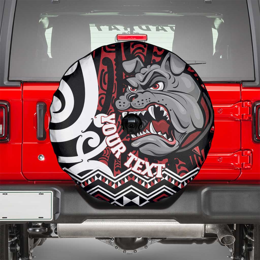 Personalised Aotearoa Bulldog Spare Tire Cover New Zealand Maori Taniko Art