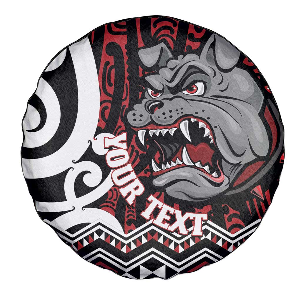 Personalised Aotearoa Bulldog Spare Tire Cover New Zealand Maori Taniko Art