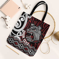 Personalised Aotearoa Bulldog Tote Bag New Zealand Maori Taniko Art - Polynesian Pride