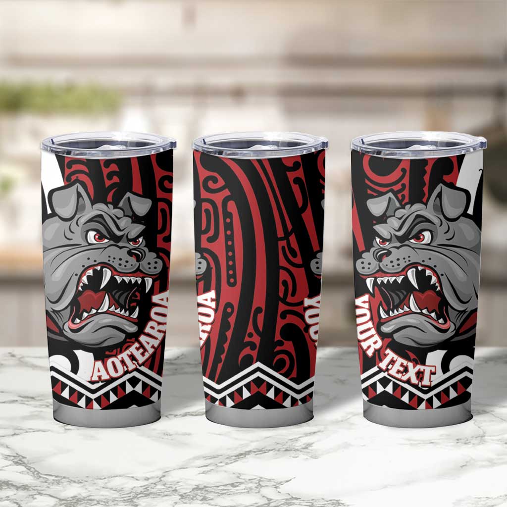 Personalised Aotearoa Bulldog Tumbler Cup New Zealand Maori Taniko Art LT14 - Polynesian Pride