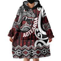 Personalised Aotearoa Bulldog Wearable Blanket Hoodie New Zealand Maori Taniko Art