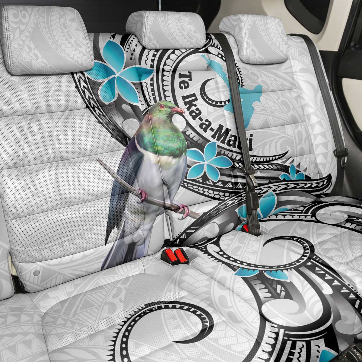 Aotearoa Te Ika-a-Maui Back Car Seat Cover South Island Kekeru Maori Koru