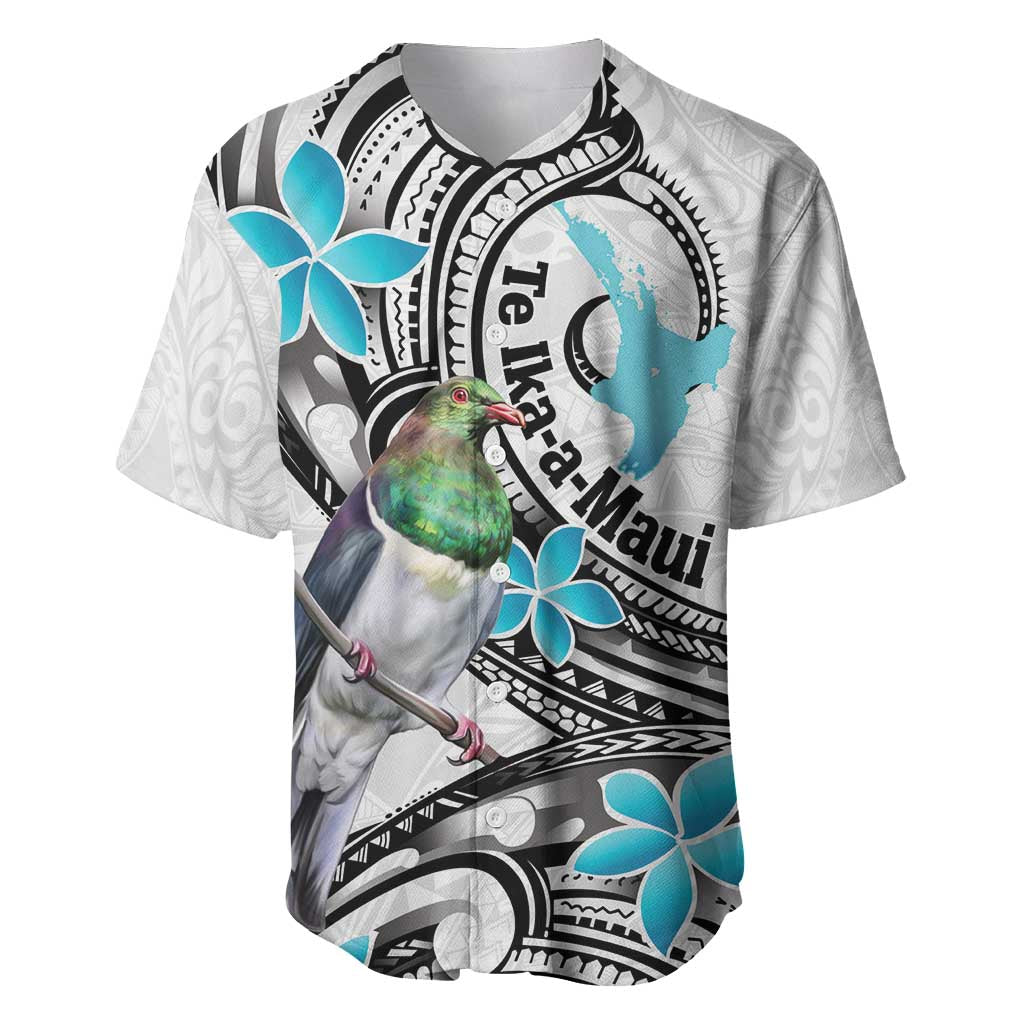 Aotearoa Te Ika-a-Maui Baseball Jersey South Island Kekeru Maori Koru LT14 White - Polynesian Pride