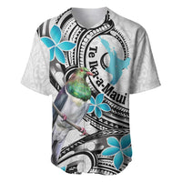 Aotearoa Te Ika-a-Maui Baseball Jersey South Island Kekeru Maori Koru LT14 White - Polynesian Pride