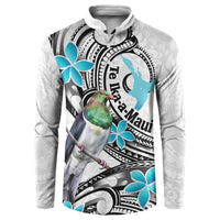 Aotearoa Te Ika-a-Maui Button Sweatshirt South Island Kekeru Maori Koru