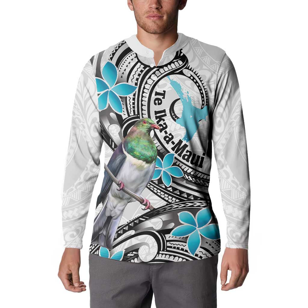 Aotearoa Te Ika-a-Maui Button Sweatshirt South Island Kekeru Maori Koru