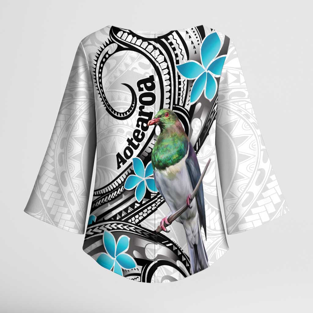 Aotearoa Te Ika-a-Maui Kimono Sleeve Blouse South Island Kekeru Maori Koru - Polynesian Pride