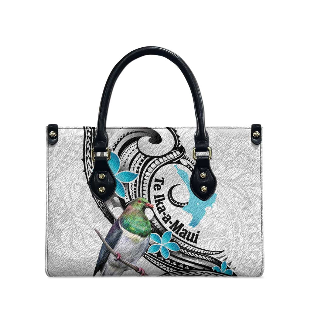 Aotearoa Te Ika-a-Maui Leather Bag South Island Kekeru Maori Koru - Polynesian Pride