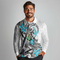 Aotearoa Te Ika-a-Maui Long Sleeve Polo Shirt South Island Kekeru Maori Koru