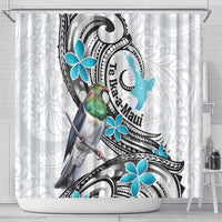 Aotearoa Te Ika-a-Maui Shower Curtain South Island Kekeru Maori Koru