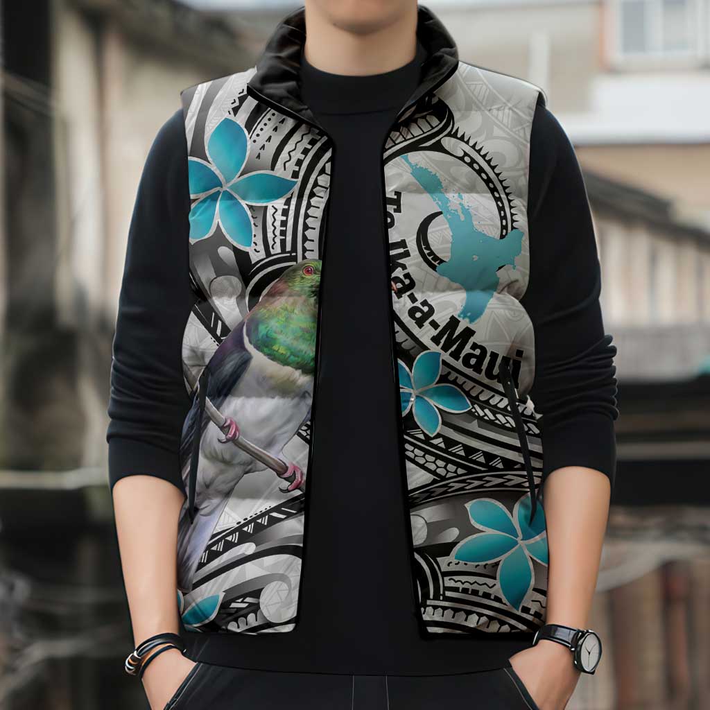 Aotearoa Te Ika-a-Maui Sleeveless Puffer Jacket South Island Kekeru Maori Koru - Polynesian Pride