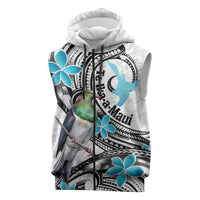 Aotearoa Te Ika-a-Maui Sleeveless Zip Hoodie South Island Kekeru Maori Koru LT14 White - Polynesian Pride