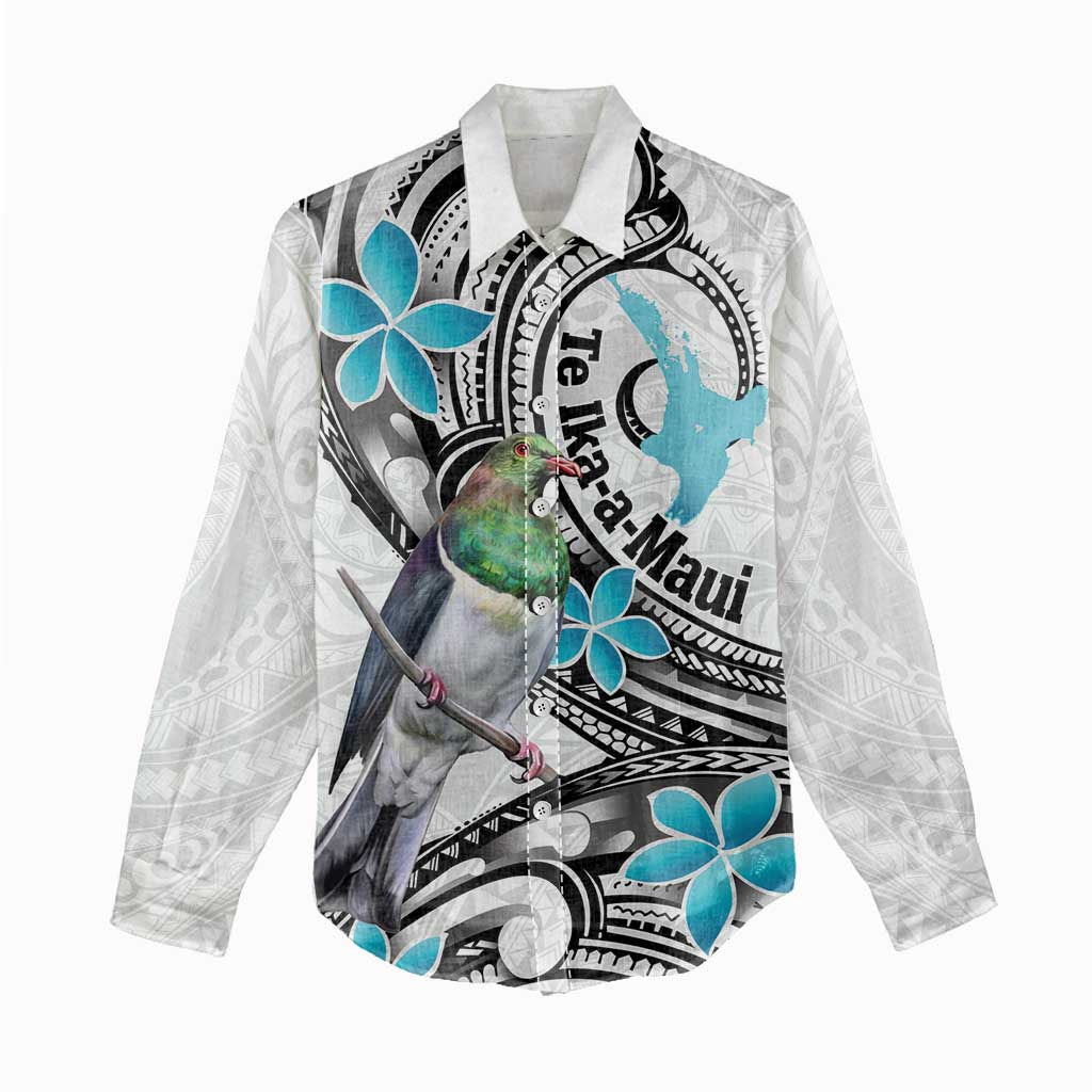 Aotearoa Te Ika-a-Maui Women Casual Shirt South Island Kekeru Maori Koru LT14 - Polynesian Pride