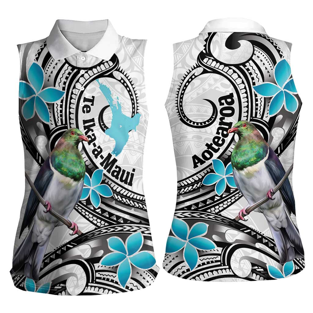 Aotearoa Te Ika-a-Maui Women Sleeveless Polo Shirt South Island Kekeru Maori Koru