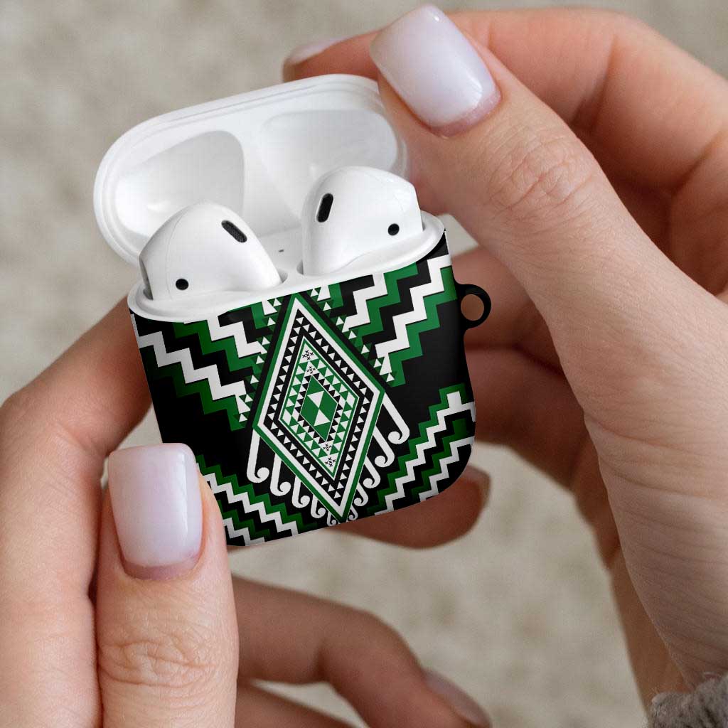 Green New Zealand Taniko Poutama Patikitiki AirPods Case - Polynesian Pride