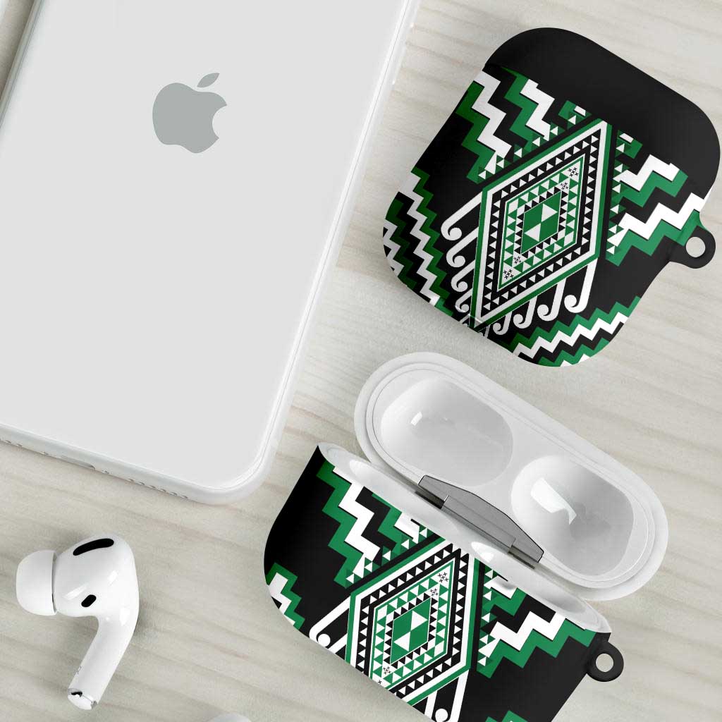Green New Zealand Taniko Poutama Patikitiki AirPods Case - Polynesian Pride