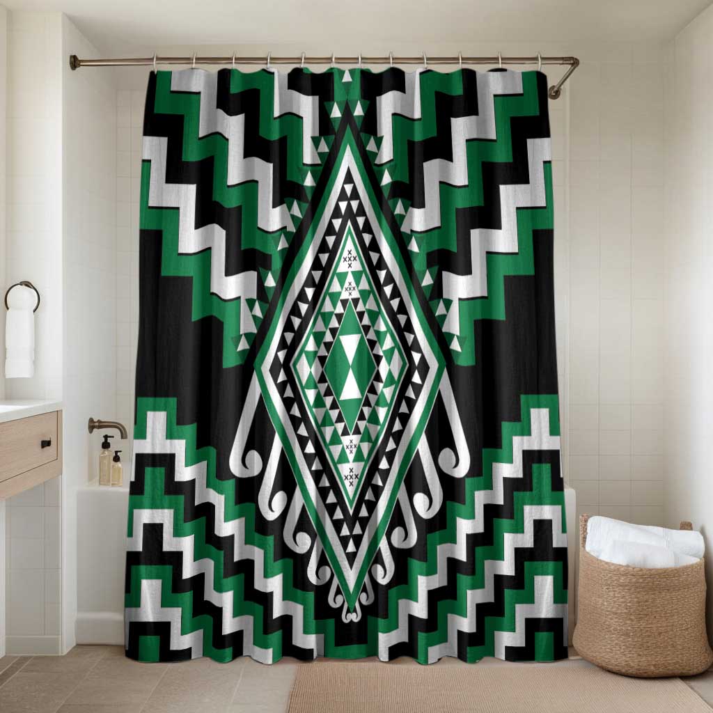 Green New Zealand Taniko Poutama Patikitiki Bathroom Set - Polynesian Pride