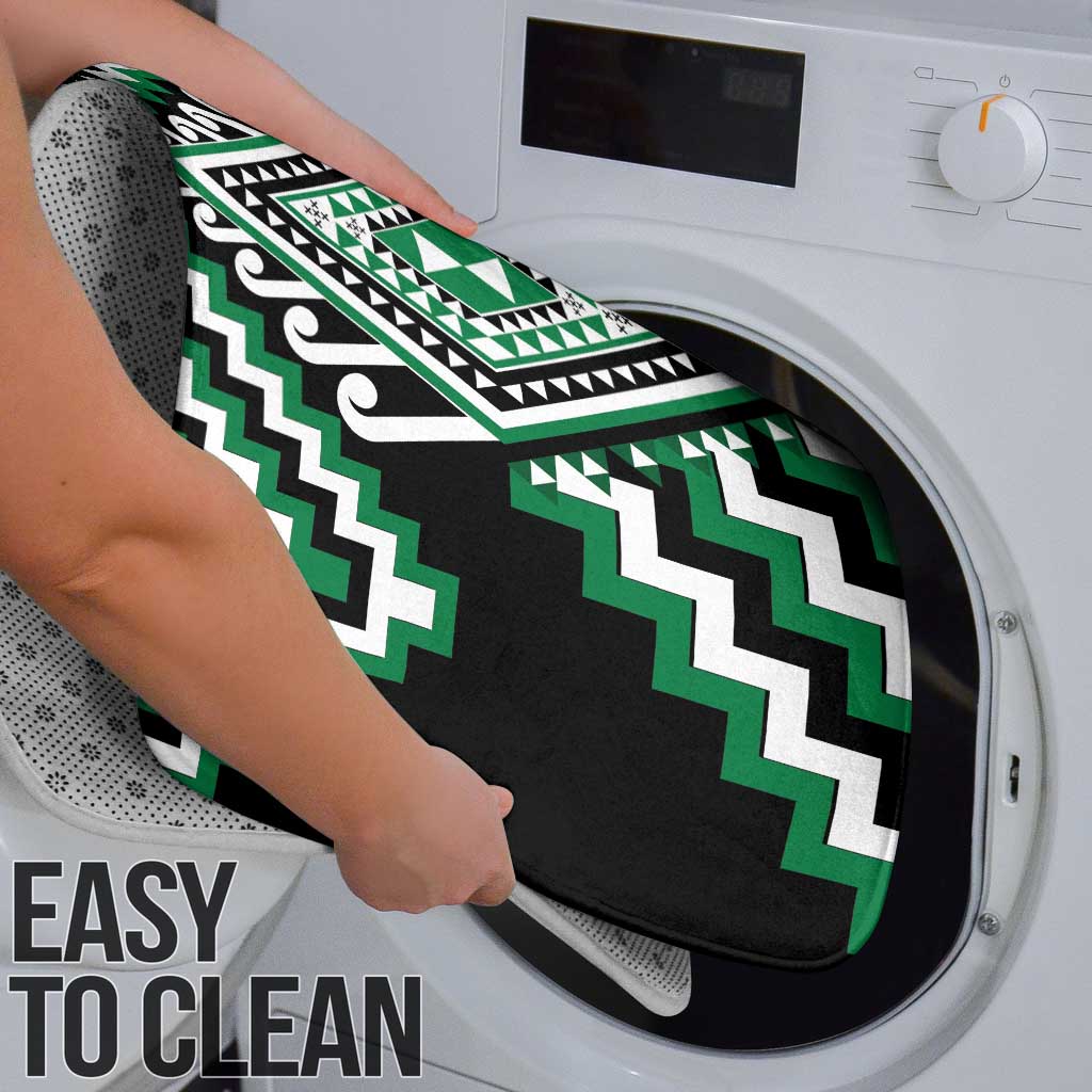 Green New Zealand Taniko Poutama Patikitiki Bathroom Set - Polynesian Pride