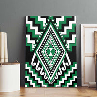 Green Aotearoa Taniko Poutama Patikitiki Canvas Wall Art