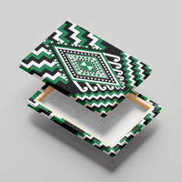 Green Aotearoa Taniko Poutama Patikitiki Canvas Wall Art