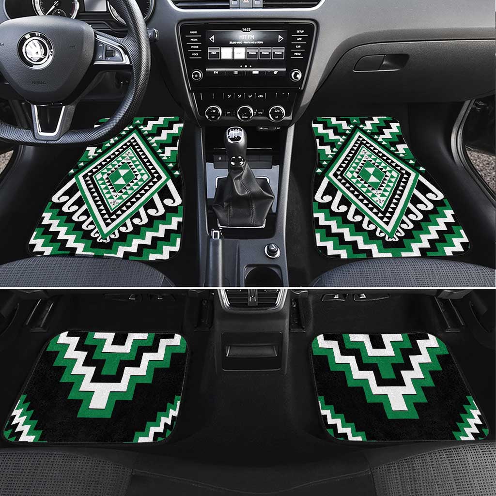 Green Aotearoa Taniko Poutama Patikitiki Car Mats