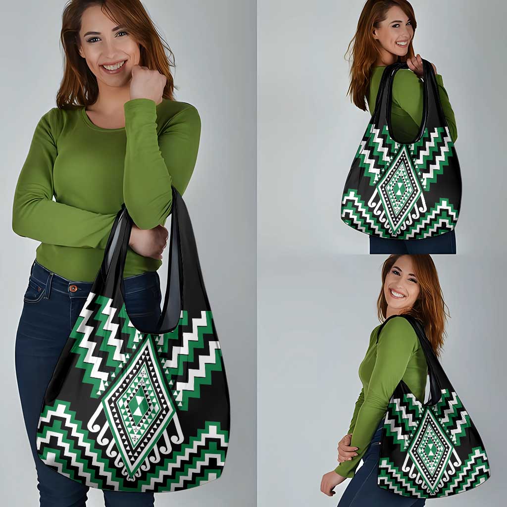 Green Aotearoa Taniko Poutama Patikitiki Grocery Bag LT14 - Polynesian Pride