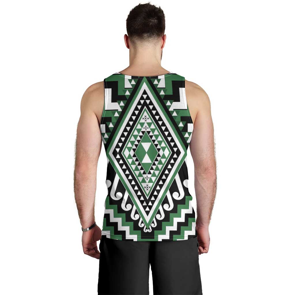 Green Aotearoa Taniko Poutama Patikitiki Men Tank Top