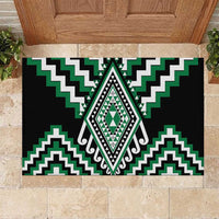 Green Aotearoa Taniko Poutama Patikitiki Rubber Doormat