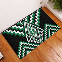 Green Aotearoa Taniko Poutama Patikitiki Rubber Doormat