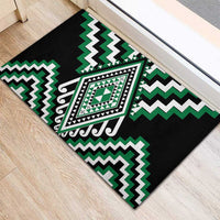 Green Aotearoa Taniko Poutama Patikitiki Rubber Doormat