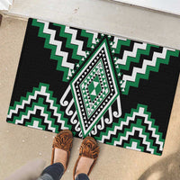 Green Aotearoa Taniko Poutama Patikitiki Rubber Doormat