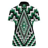 Green Aotearoa Taniko Poutama Patikitiki Women Polo Shirt