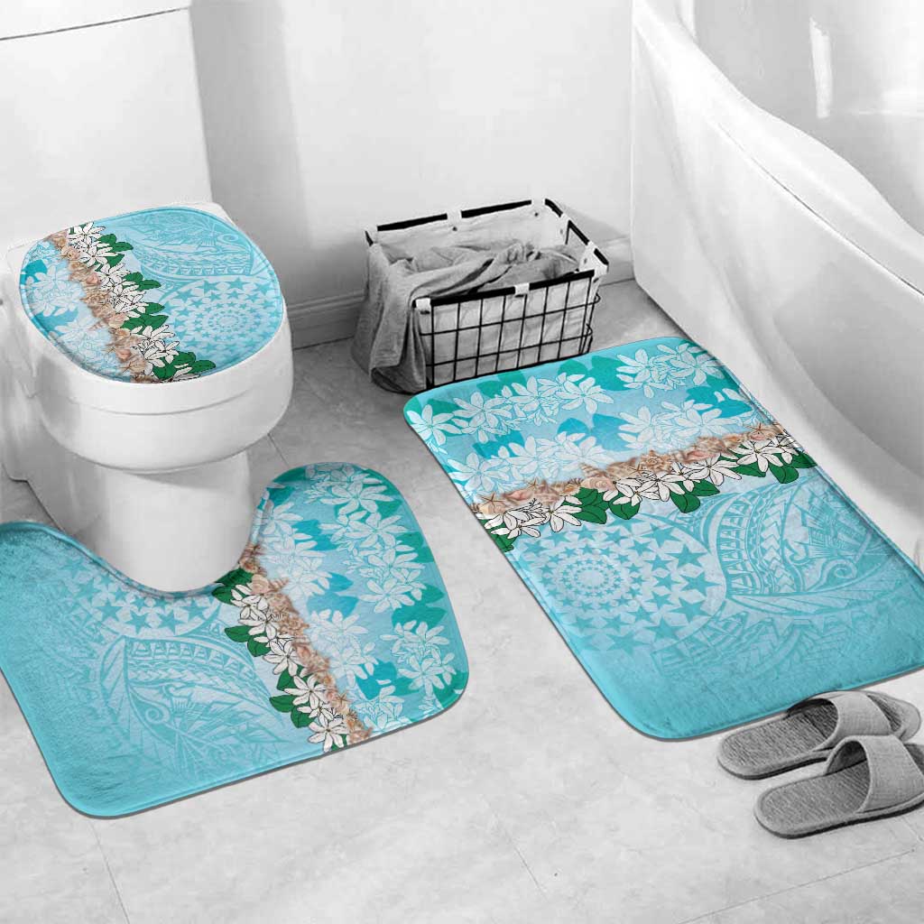 Cook Islands Tiare Maori With Conch Shell Bathroom Set Pasifika Fest Polynesian Tattoo Turquoise