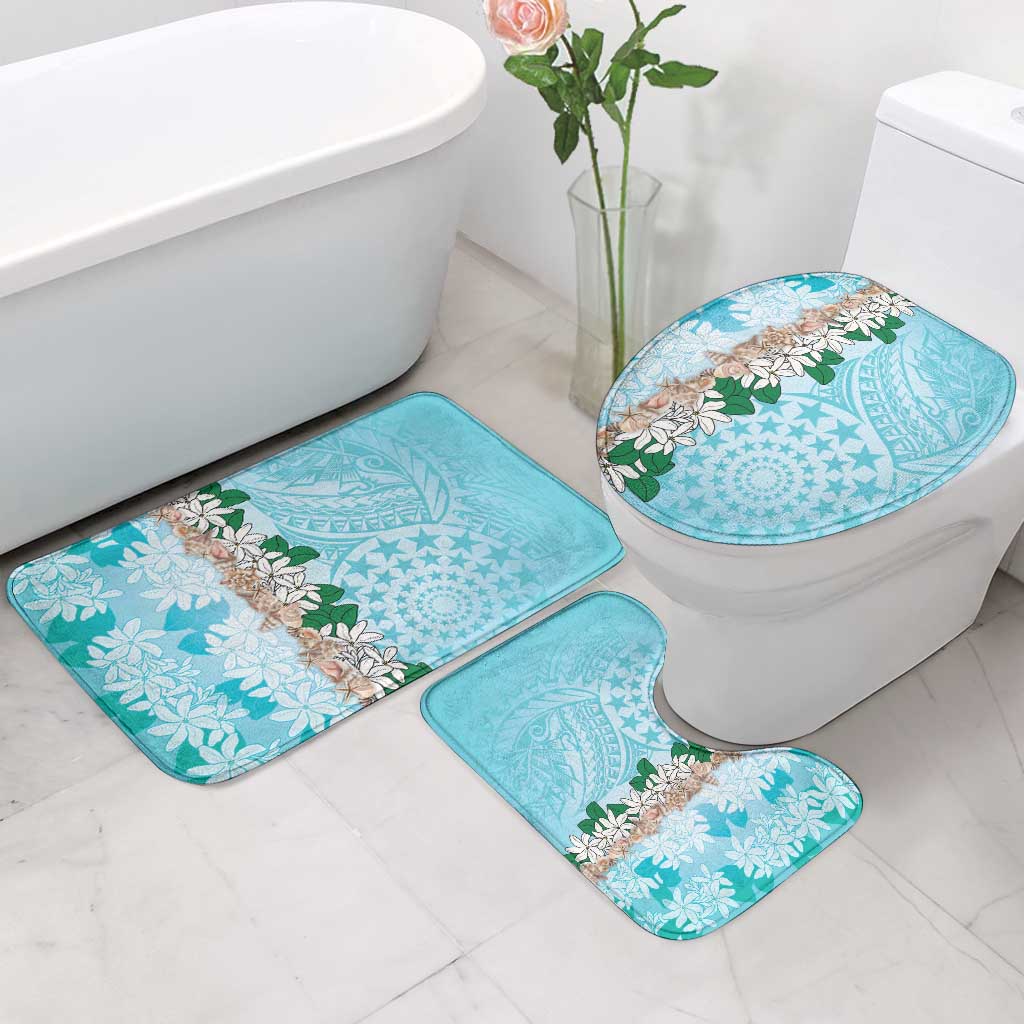 Cook Islands Tiare Maori With Conch Shell Bathroom Set Pasifika Fest Polynesian Tattoo Turquoise